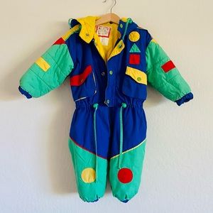 Vintage Retro Kids Snowsuit